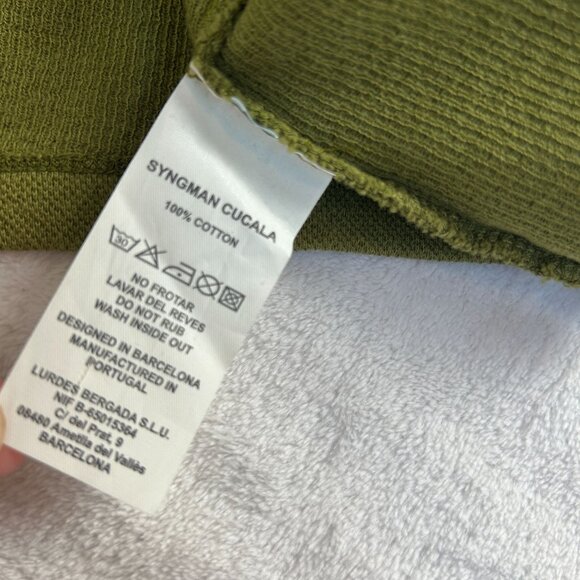Syngman Cucala Olive Green Pullover Sweatshirt Medium 100% Cotton Long Sleeve - Picture 4 of 9